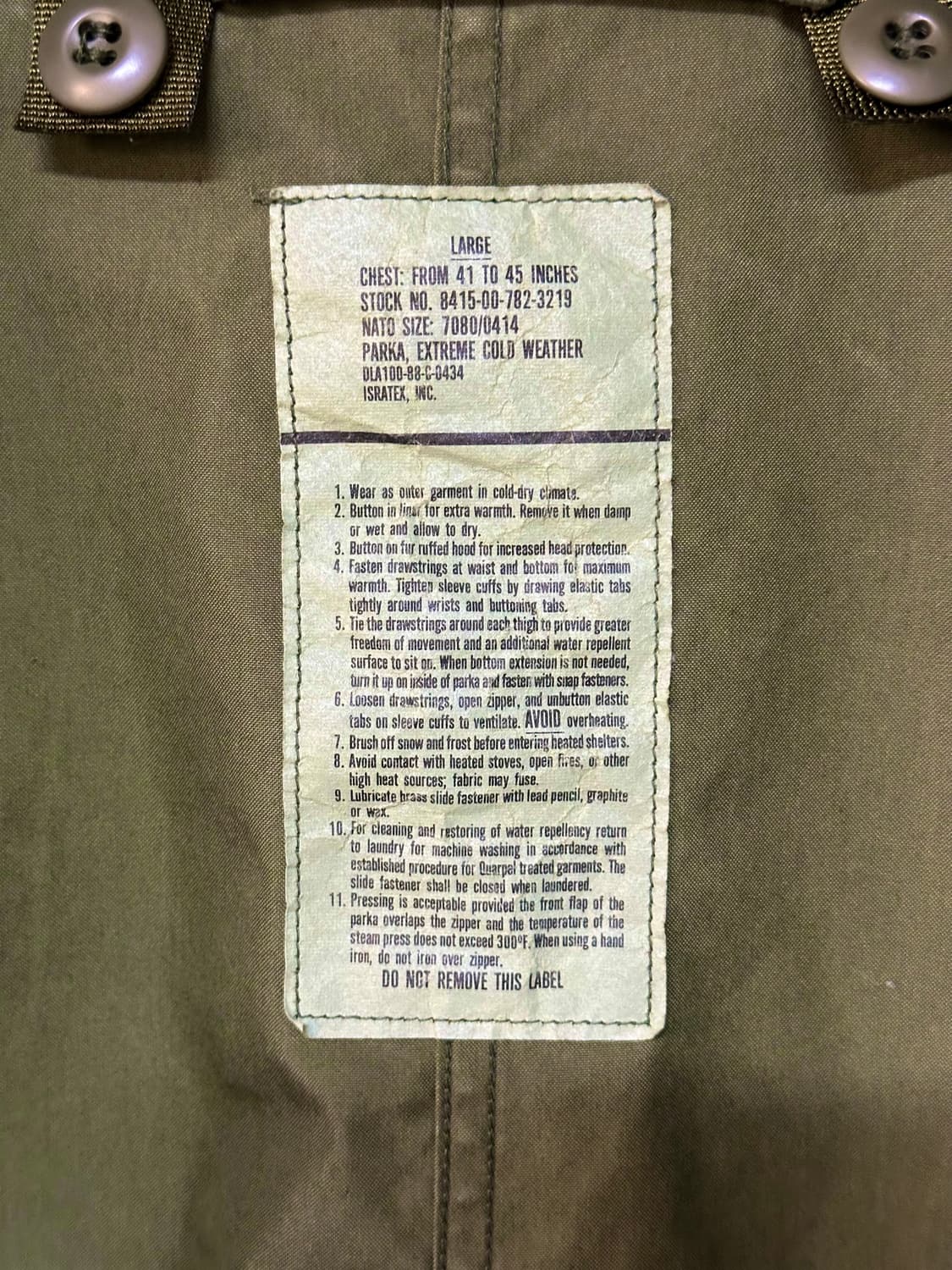 오리지널 M65 피쉬테일 외피 (100-105) 표기 L 내피X 상품이미지3