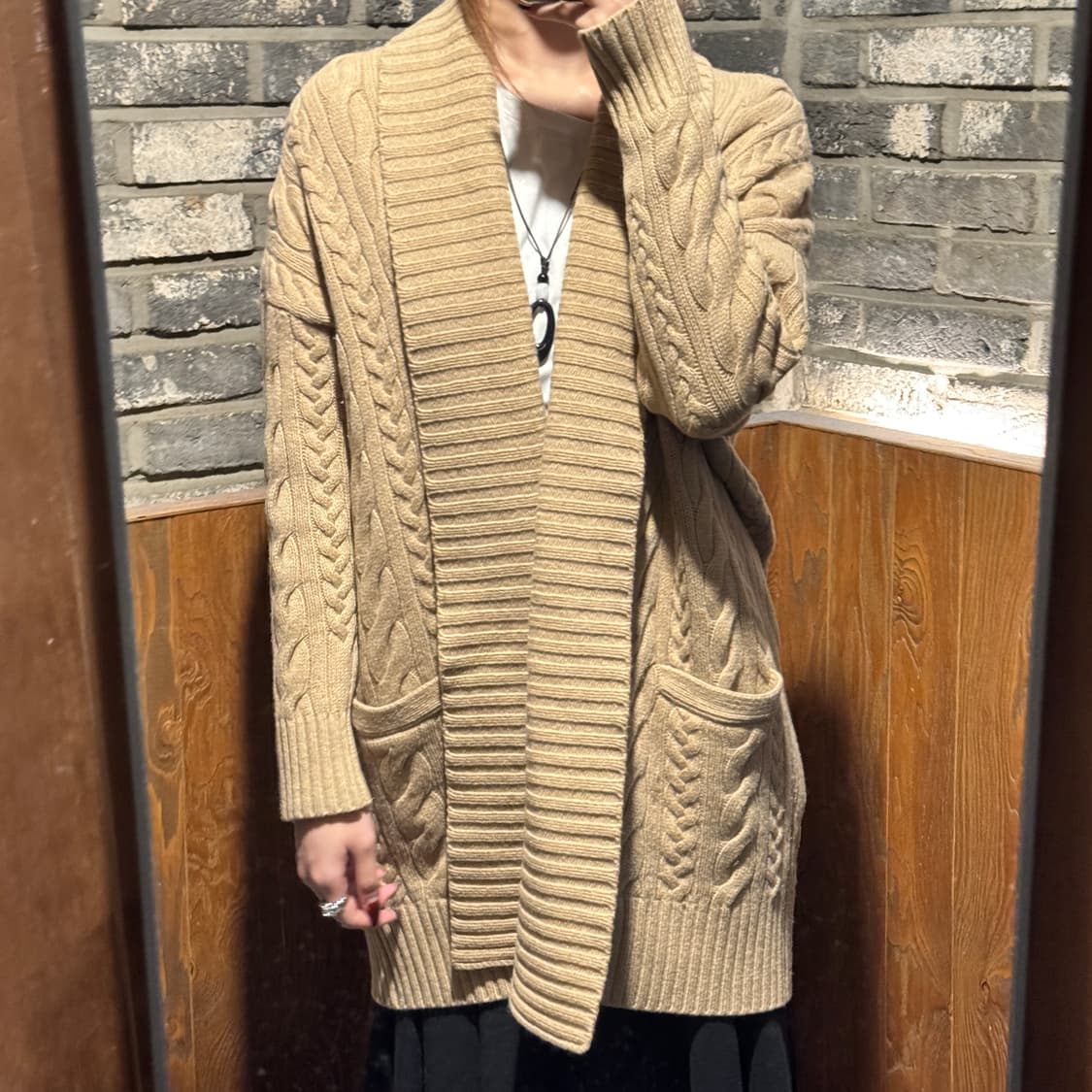 XS) 폴로 랄프로렌 울 캐시미어 블렌드 케이블 니트 가디건 상품이미지8