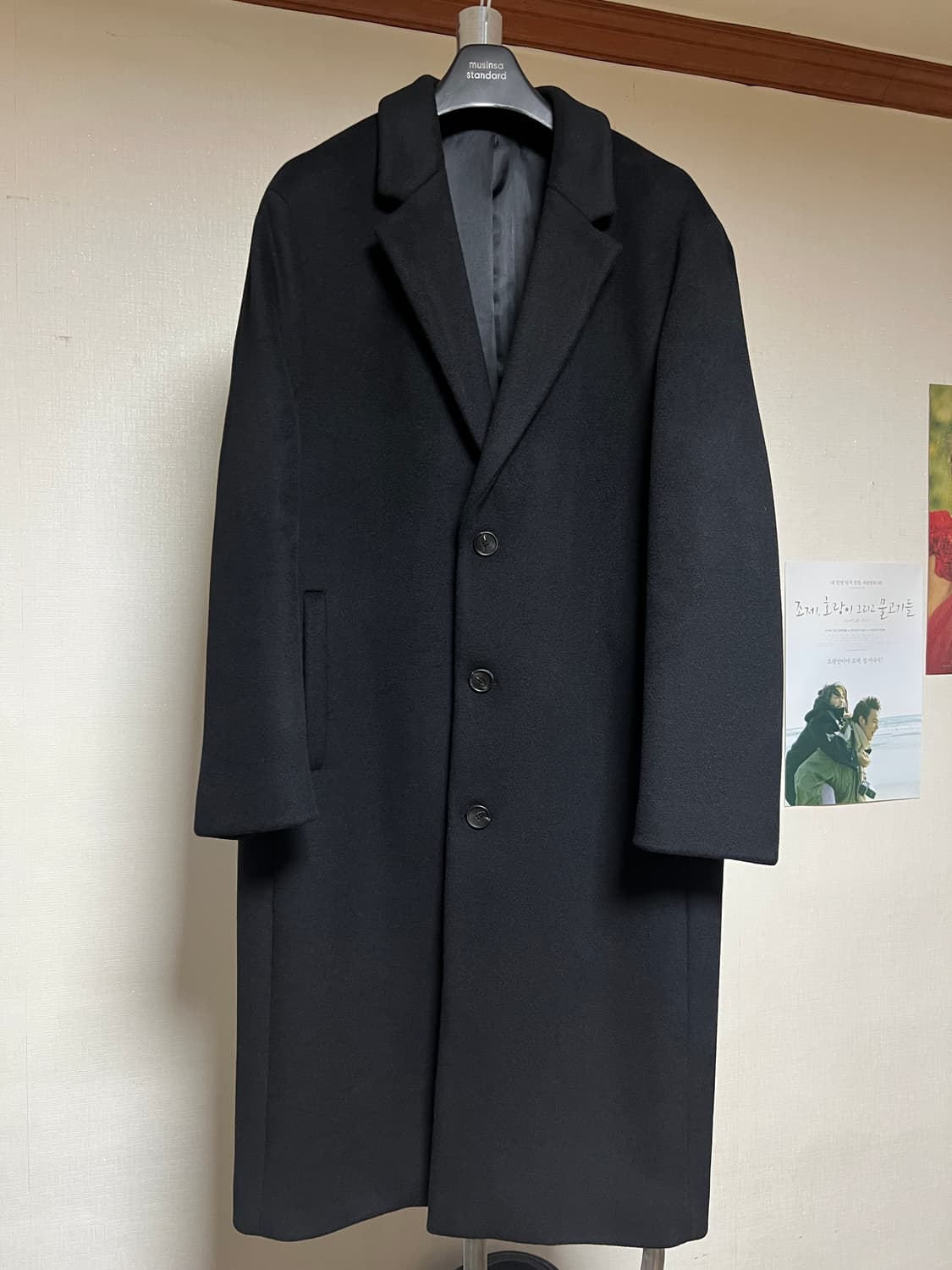 XL) 무신사스탠다드 캐시미어 블랜드 코트 블랙 상품이미지1