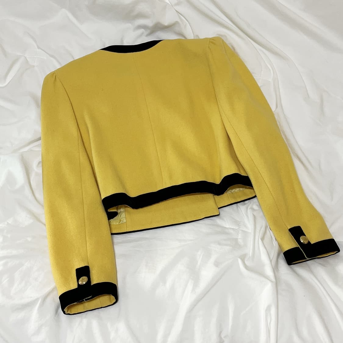 빈티지 ) 벨벳리본 옐로우 자켓 상품이미지4
