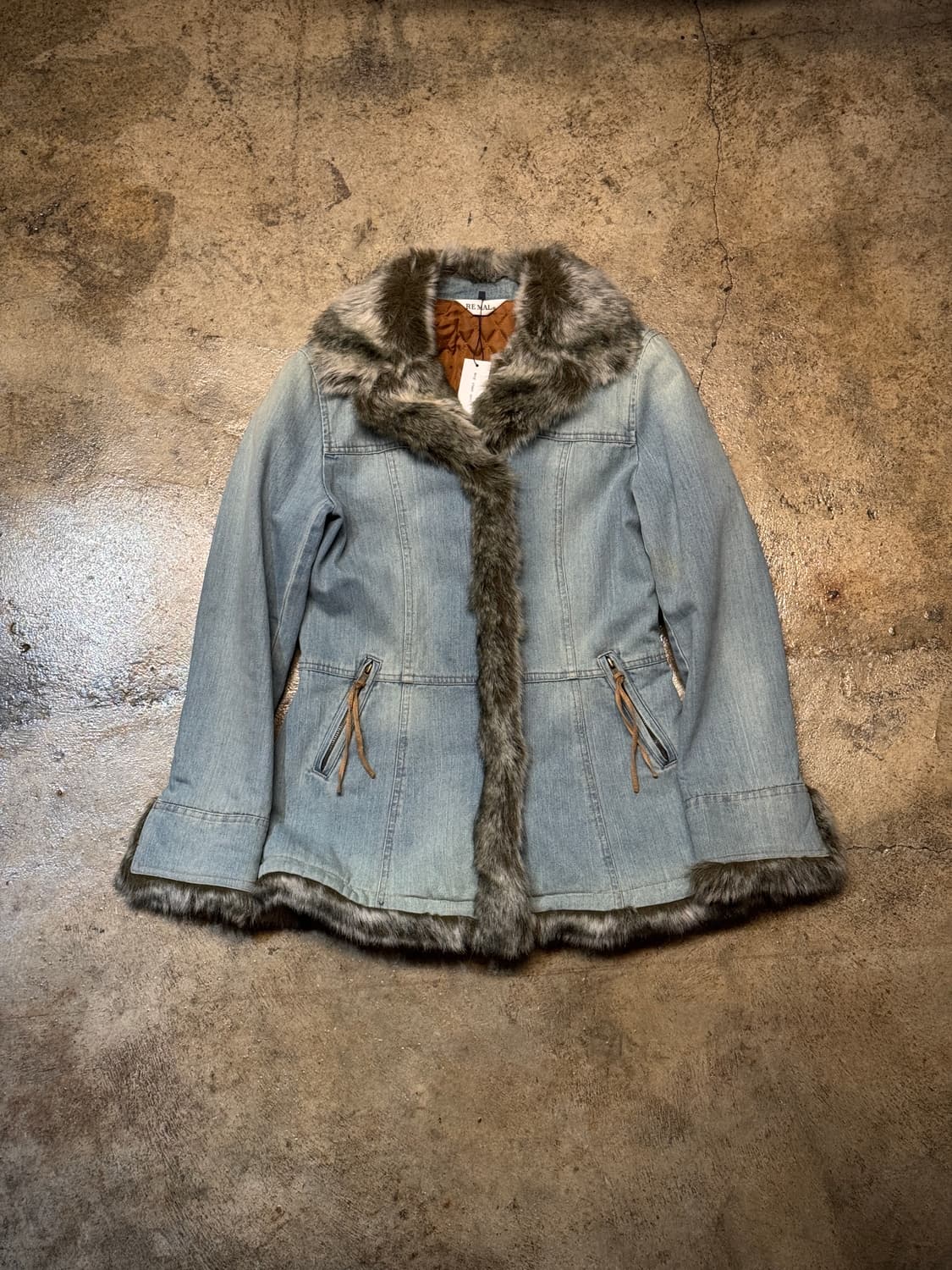 44-55 ) JPN Fur Denim Jacket 상품이미지1