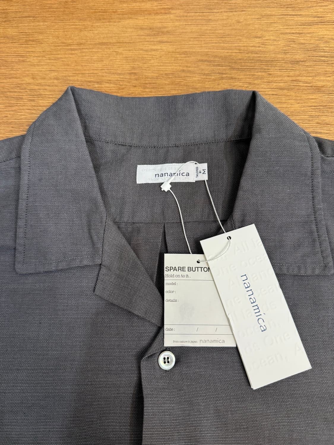 [M][100] 나나미카 오픈카라 파나마 숏슬리브 셔츠 헤더 그레이 상품이미지7