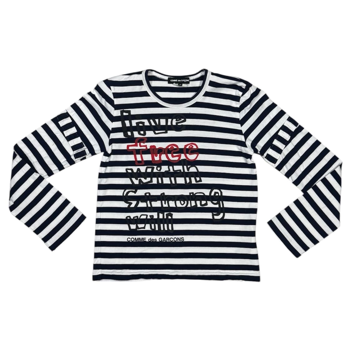 015 꼼데가르송 자유로운 삶 강인한 의지 스트라이프 롱슬리브 티셔츠 상품이미지1