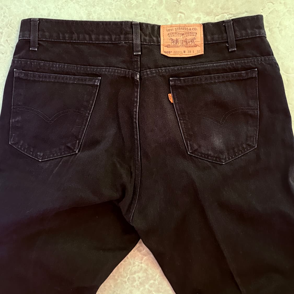 [38/32] USA 리바이스 505 오렌지탭 orange 흑청 블랙 상품이미지5