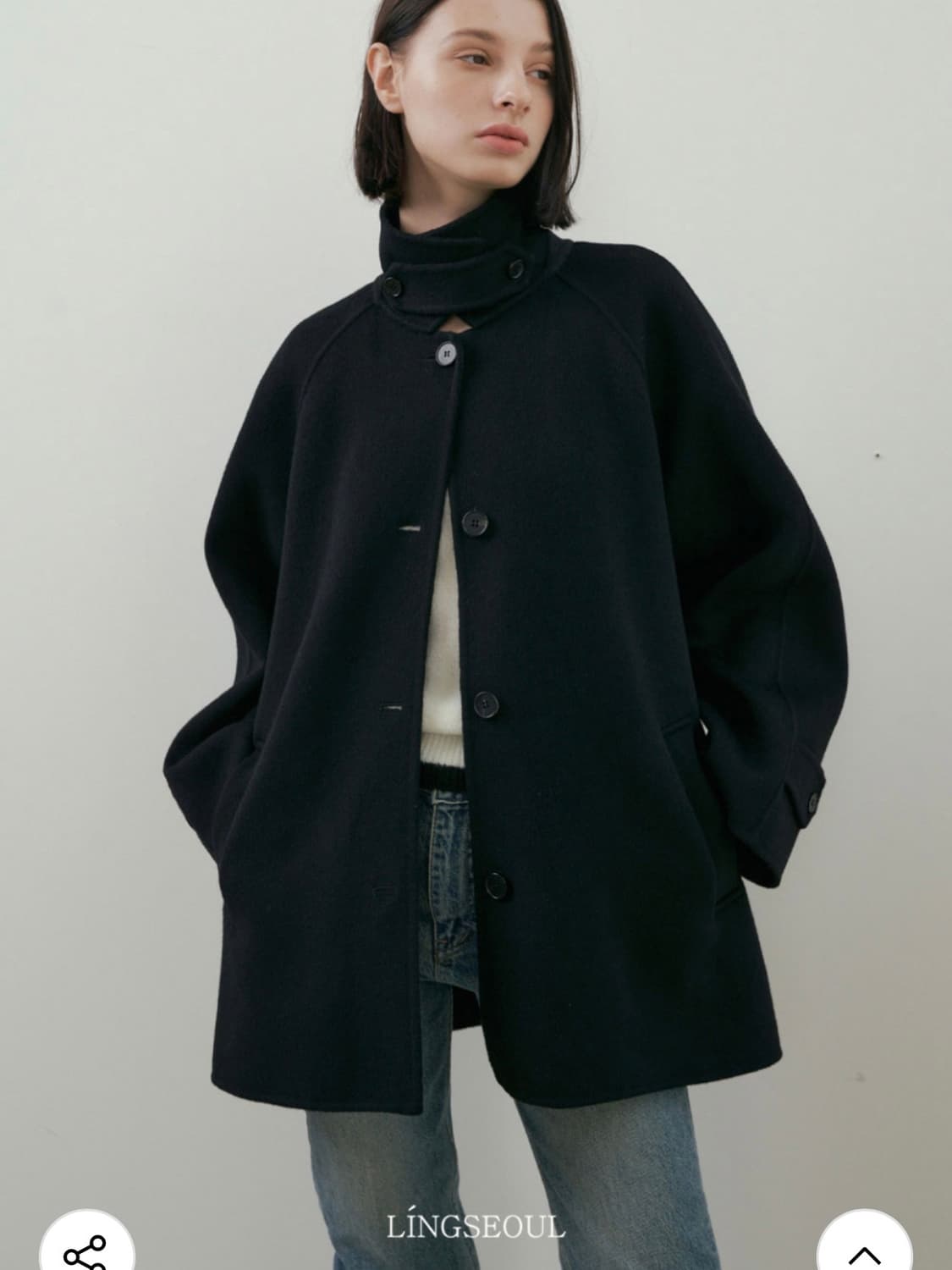 링서울 핸드메이드 울 하프 코트 상품이미지1