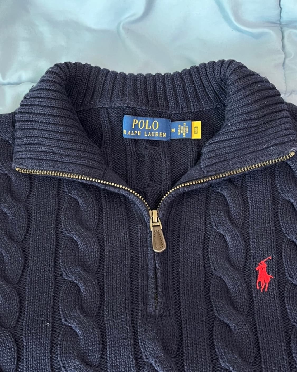 폴로 꽈배기 케이블 니트 반집업 하프집업 m사이즈 팔아요! 상품이미지3