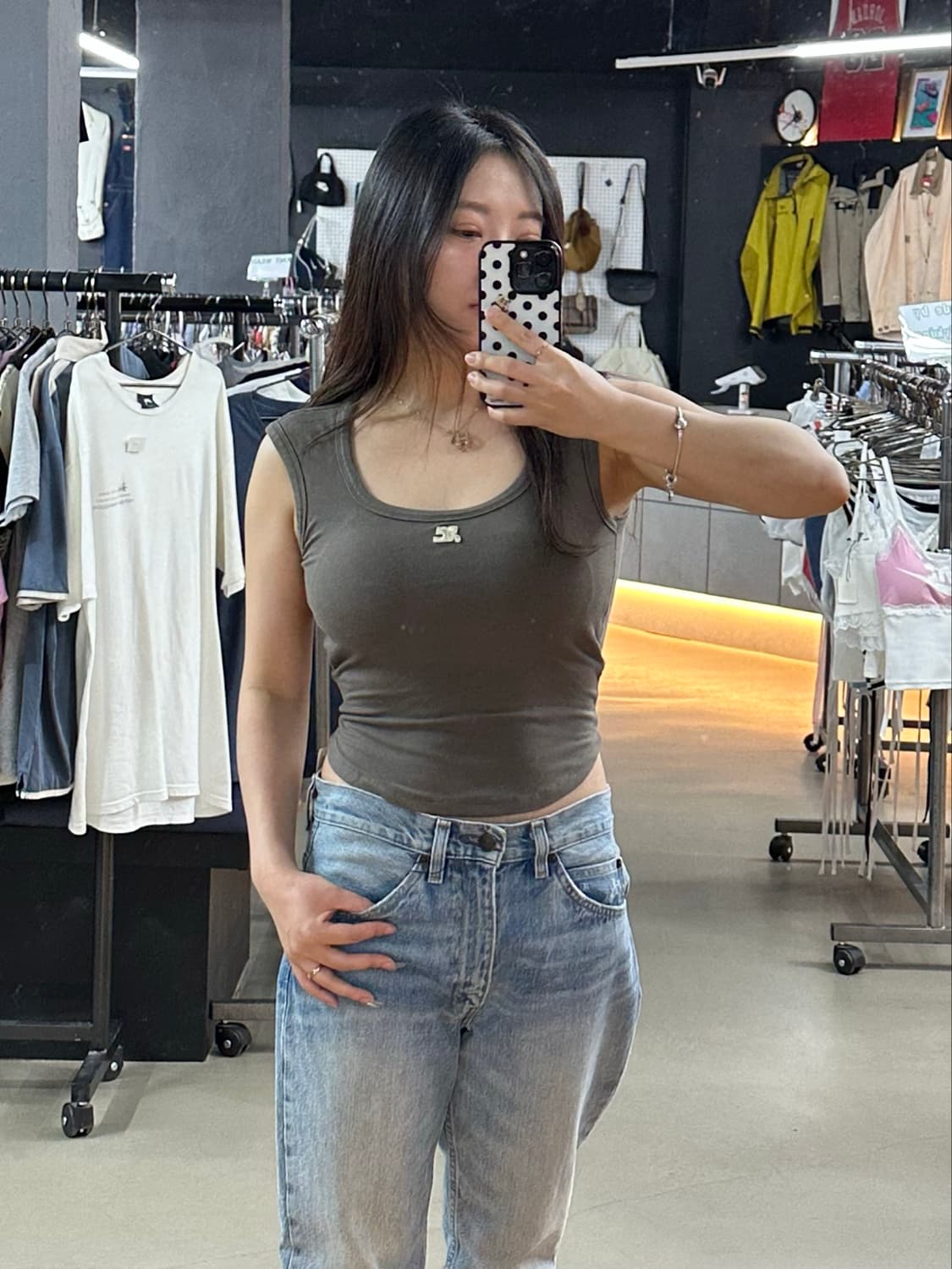 꾸레쥬  Courrèges 셔링 크롭 나시탑 상품이미지1