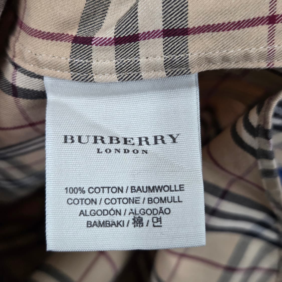 버버리 버튼다운 노바체크 셔츠 L 상품이미지4