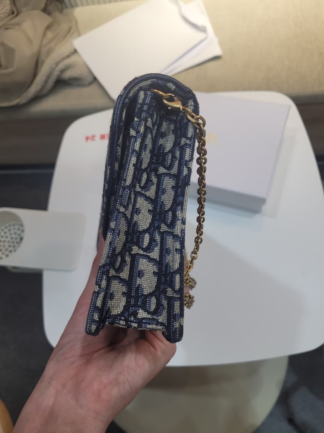 (풀구성,새상품급) 디올 오블리크 새들 체인백 상품이미지4