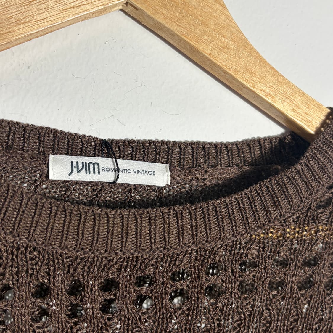 빈티지 모리걸 브라운 크롭 그물니트 (무료배송) 상품이미지2