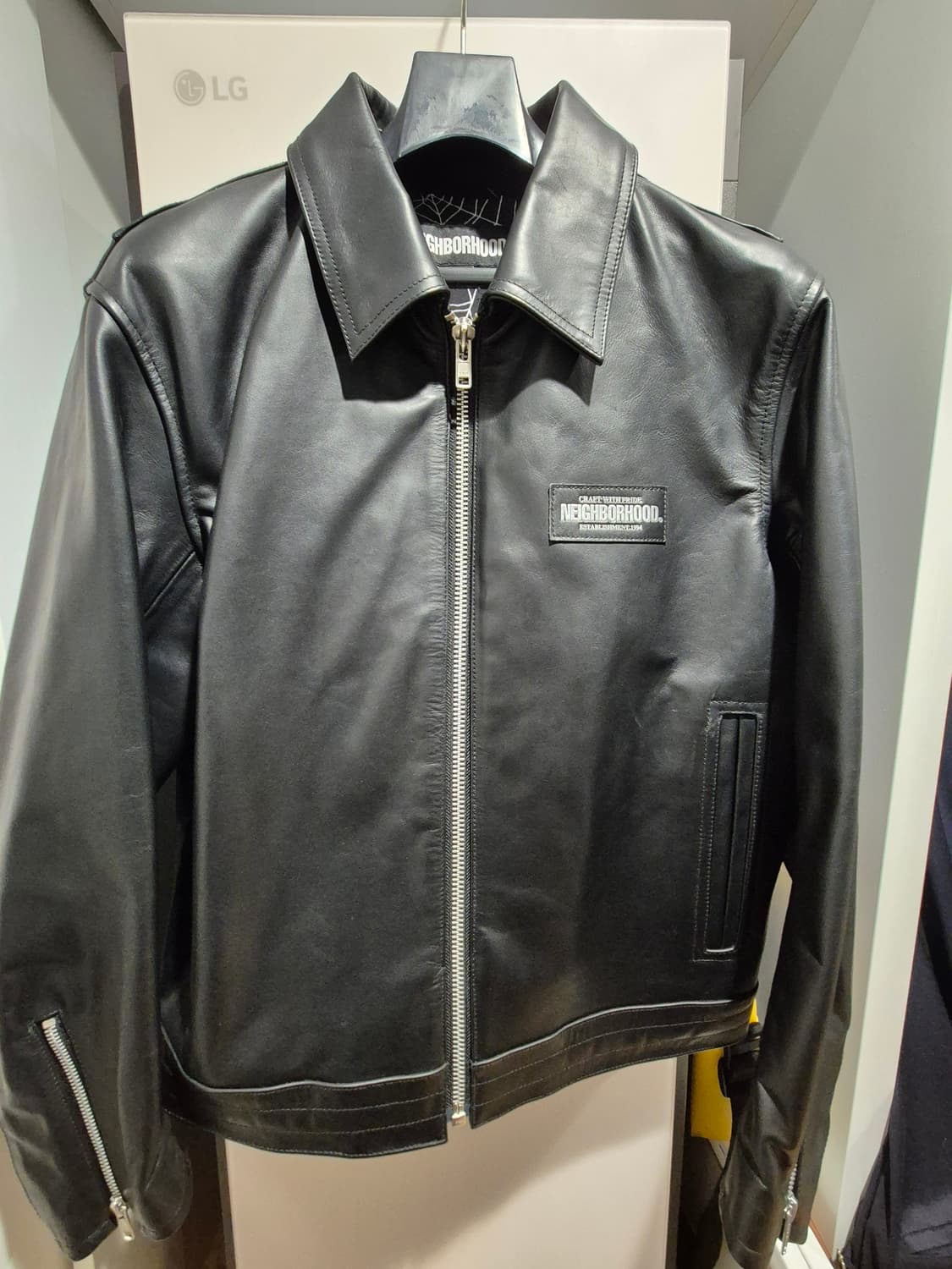 네이버후드 / 싱글 블랙 가죽 자켓 / M사이즈 상품이미지2