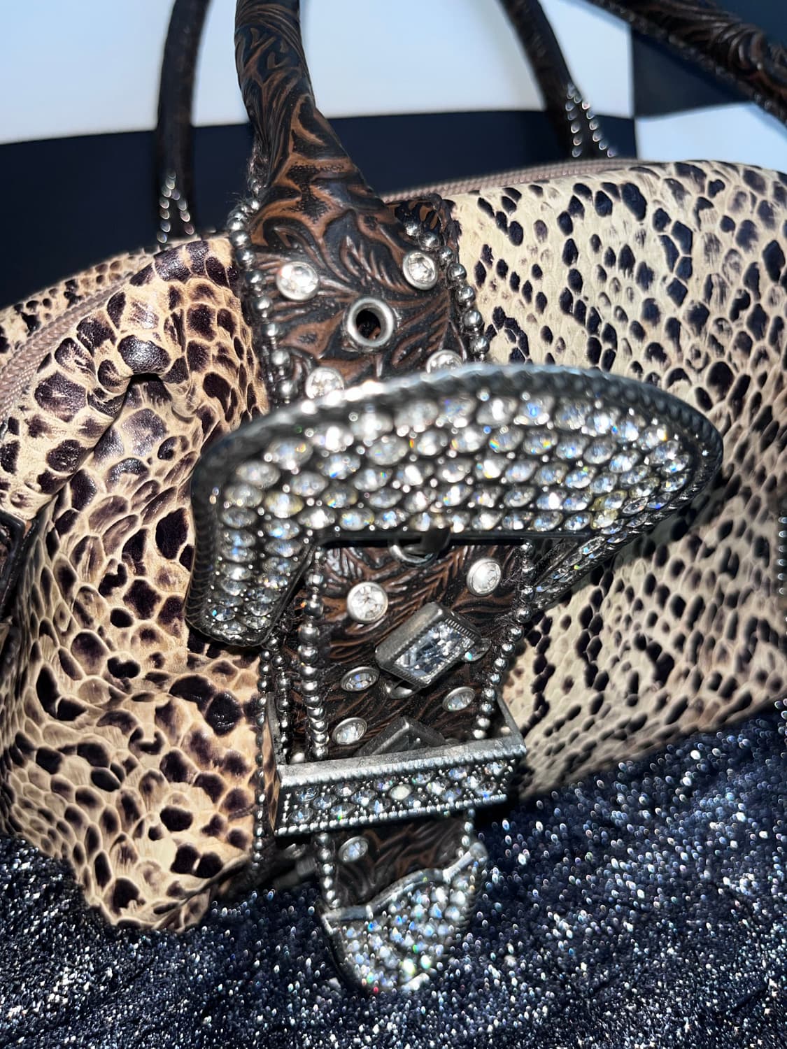 웨스턴 파이톤 핸드백 상품이미지5