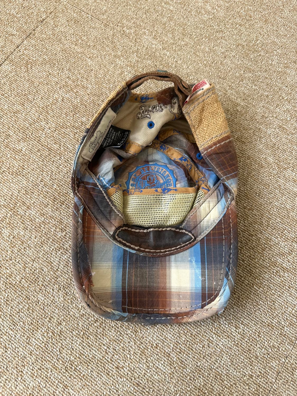 트루릴리전 2000s 디스트로이드 체크 볼캡 상품이미지5