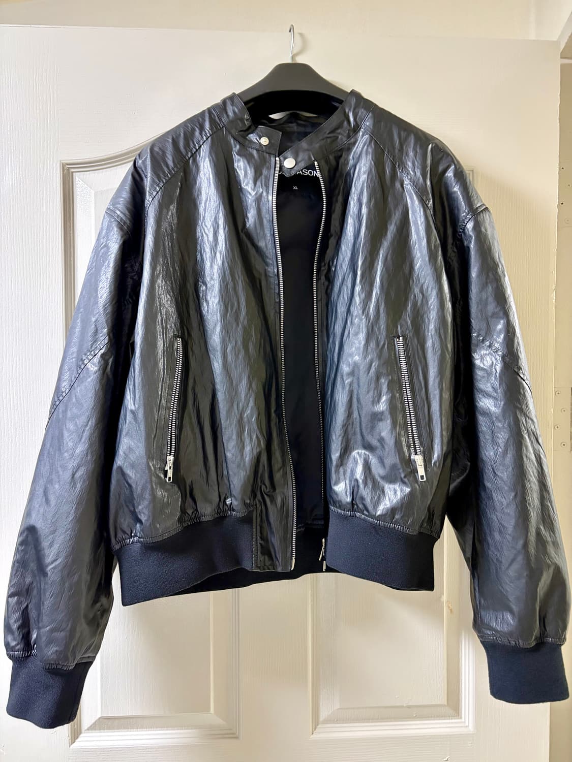 도프제이슨 패널드 스포티 레더 자켓 BLACK 상품이미지4