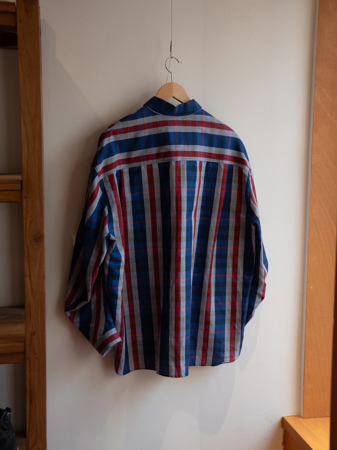 네임 체크 패턴 오버사이즈 셔츠 상품이미지4