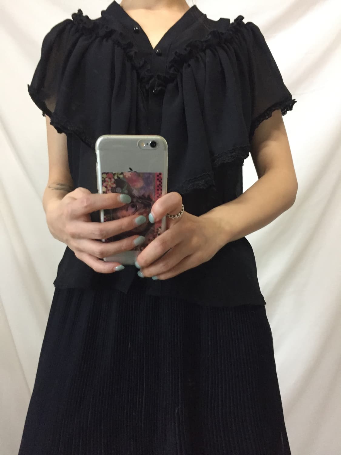 프릴 시스루 블라우스 상품이미지8