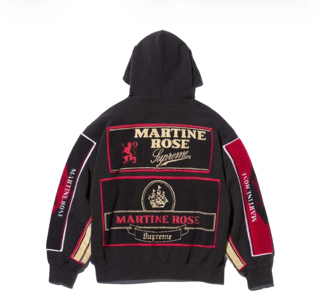 [M] 슈프림 x 마틴 로즈 타월 집업 후드 스웨트셔츠 블랙 - 24FW 상품이미지1