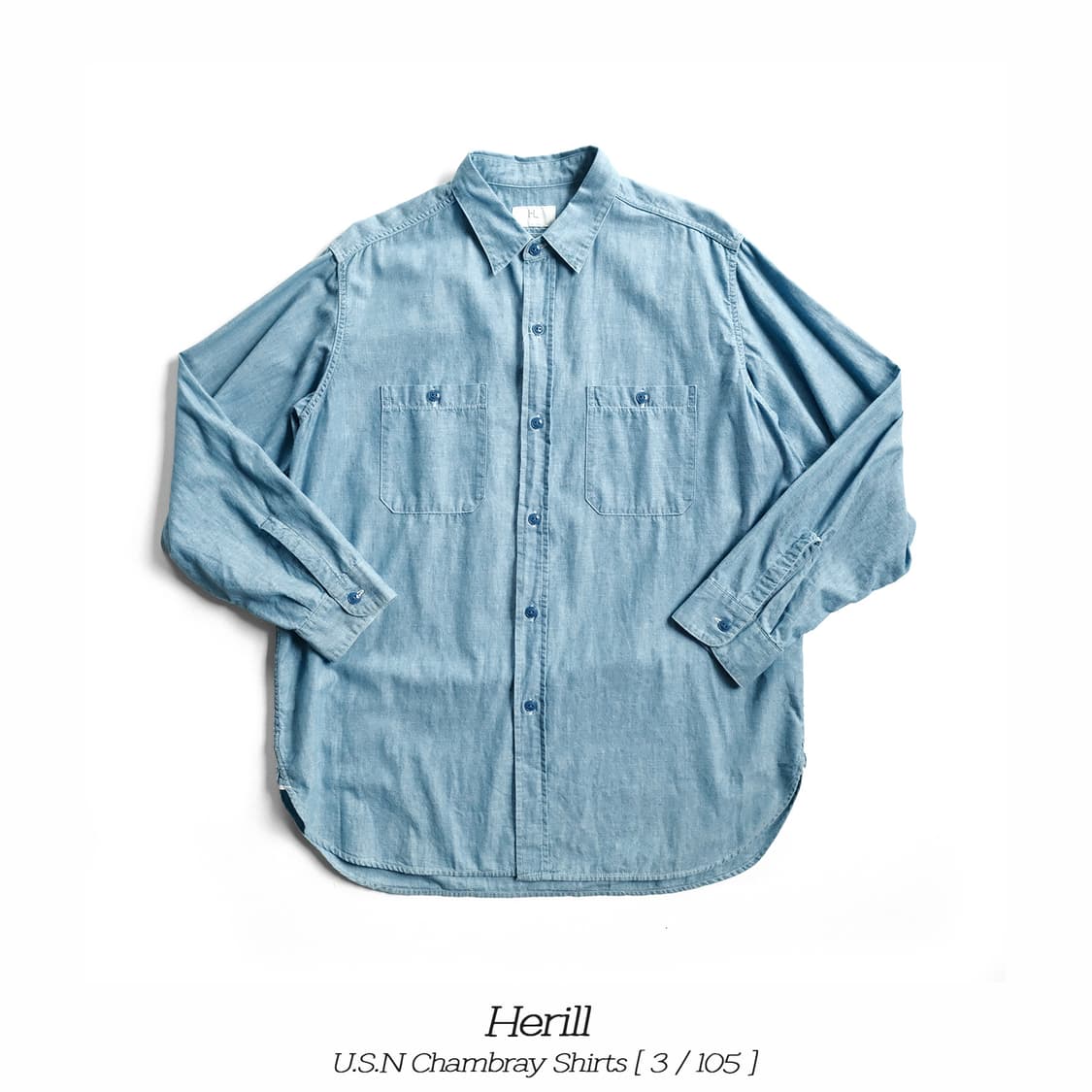 헤릴 Herill USN 샴브레이 셔츠 3(105)사이즈 상품이미지1