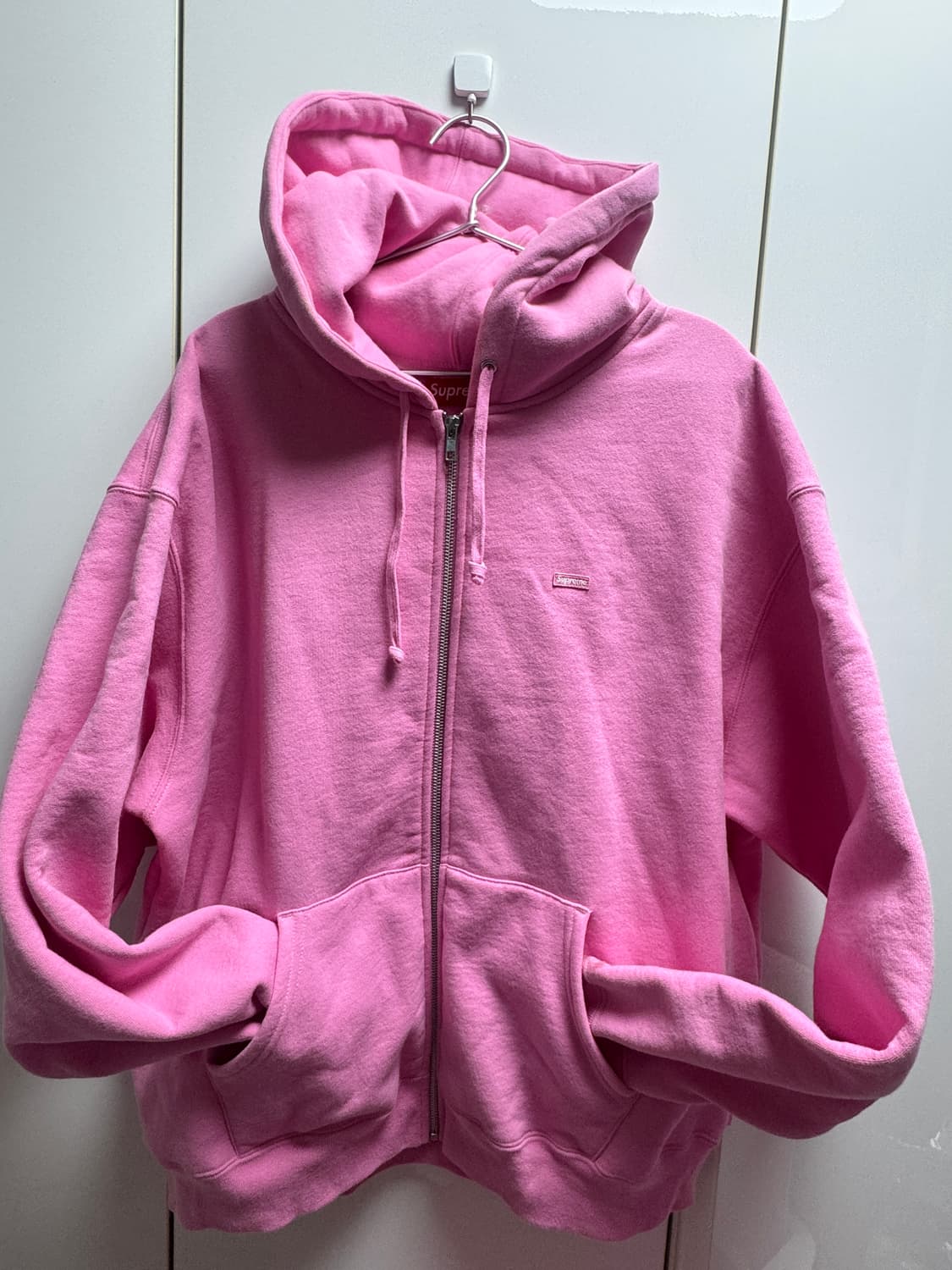 슈프림 스몰 박스 로고 후드집업 핑크 상품이미지1