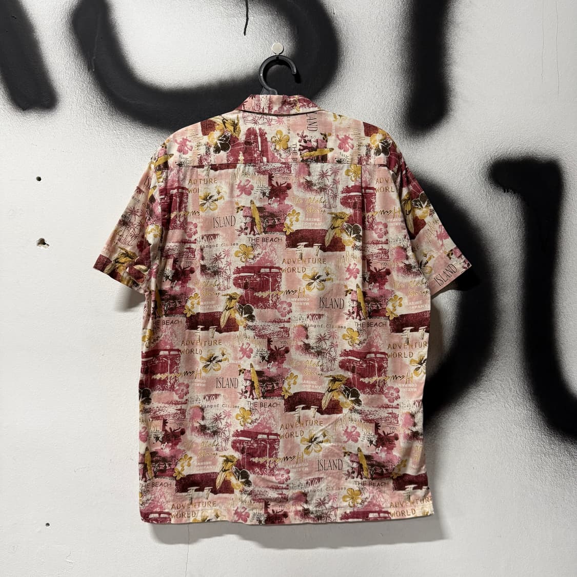 VTG 빈티지 플라워 자카드 풀 패턴 하와이안 반팔 셔츠 상품이미지2