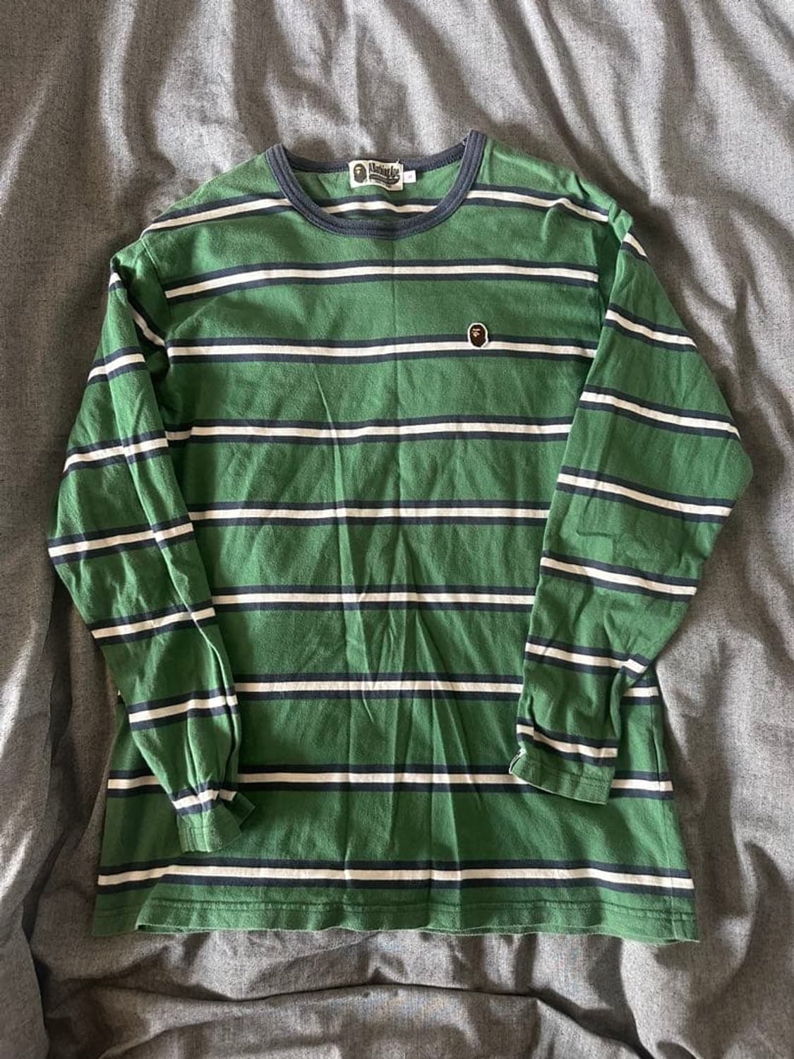 베이프 원 포인트 스트라이프 롱슬리브 티셔츠 상품이미지1