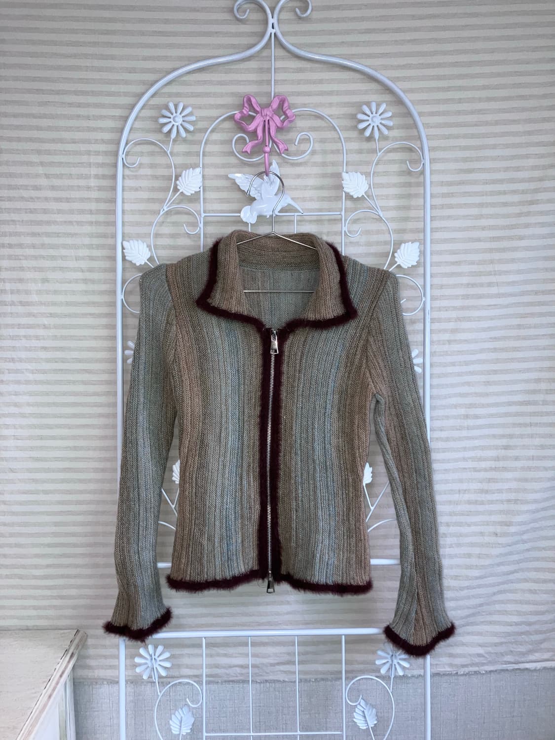 빈티지 브라운 민트 그라데이션 집업 y2k 스트릿 갸루 펑키 448 상품이미지1