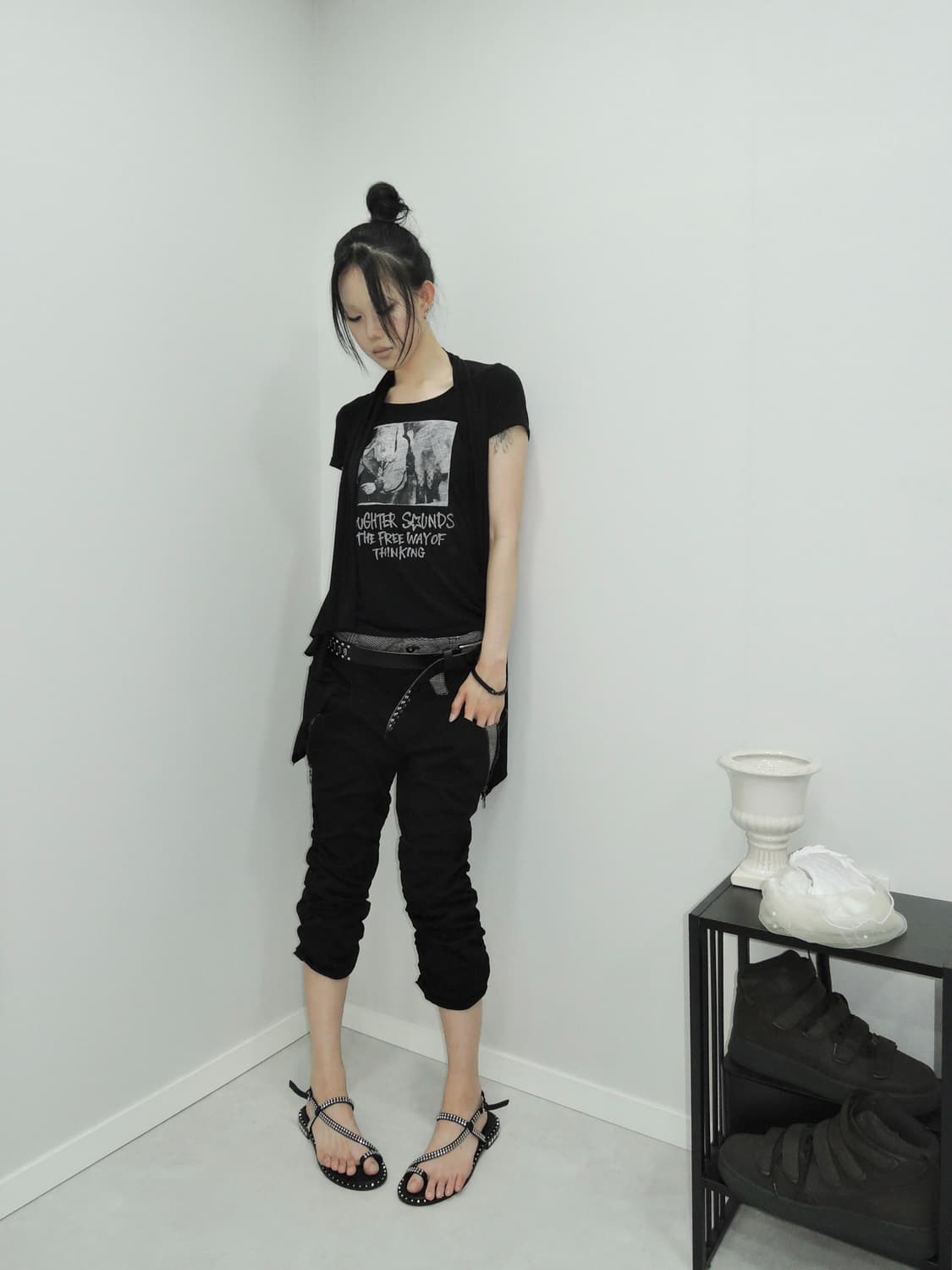 Check Sagging Shirring Pants 상품이미지2