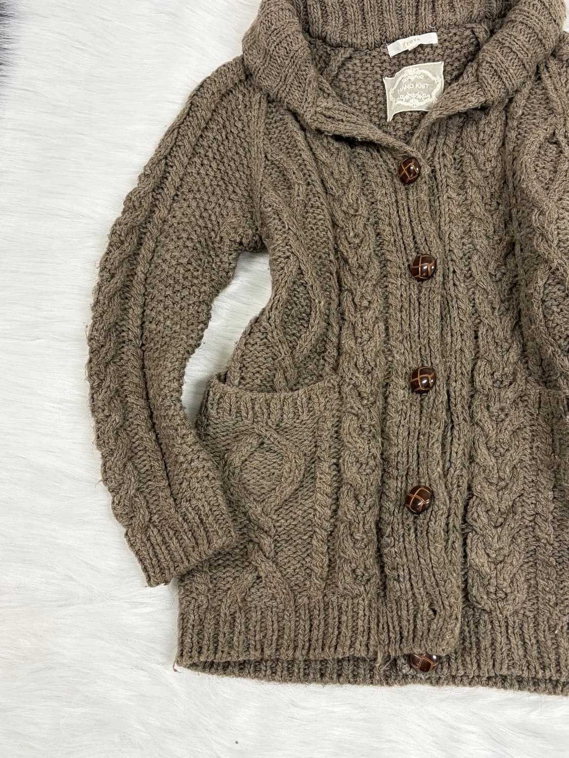 라떼갸루 니트 원피스 꽈배기 가디건 겨울 모리걸 사와코 상품이미지3