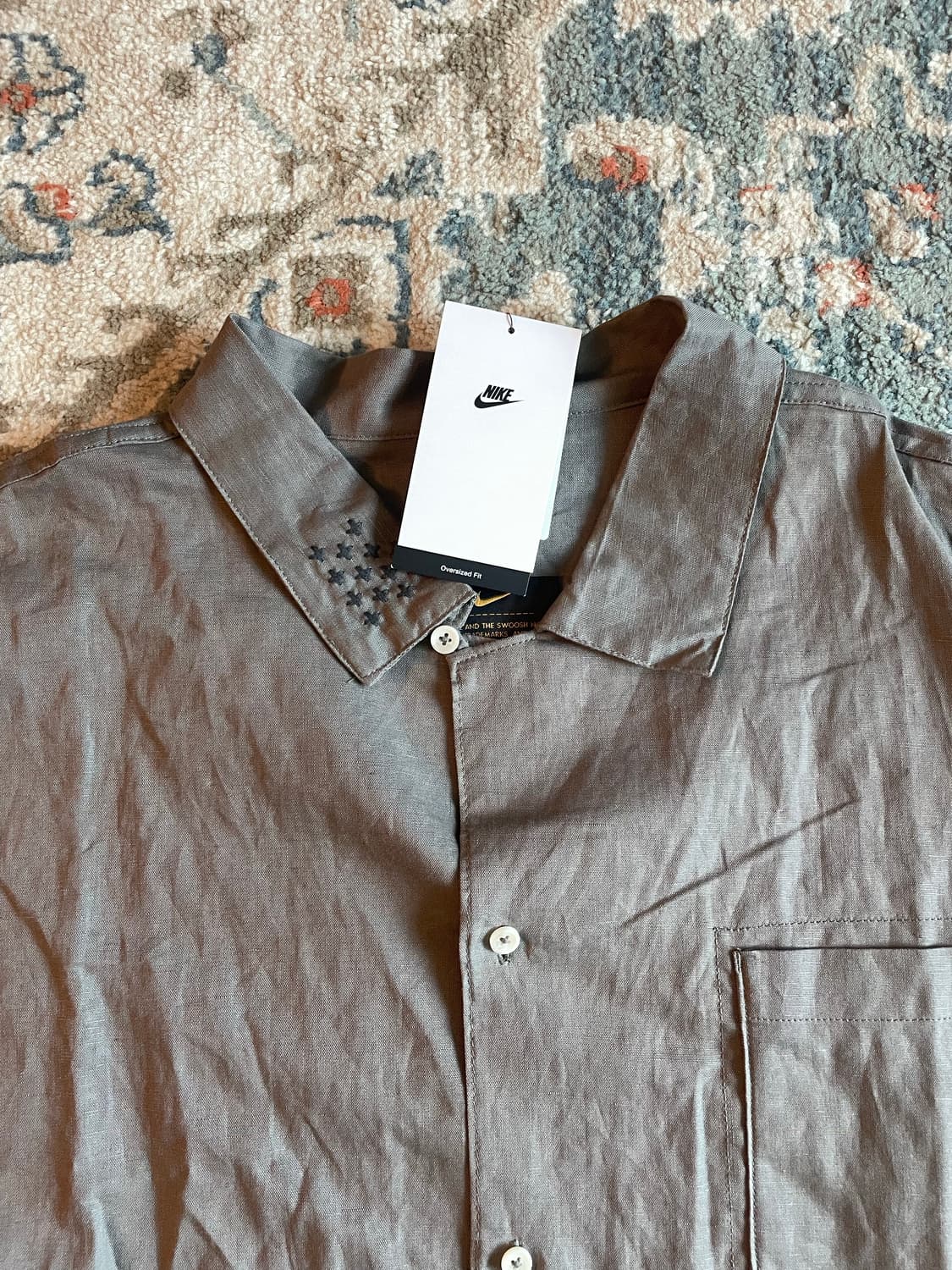 나이키 라이프 리넨 숏슬리브 셔츠(새제품. XL ) 상품이미지2