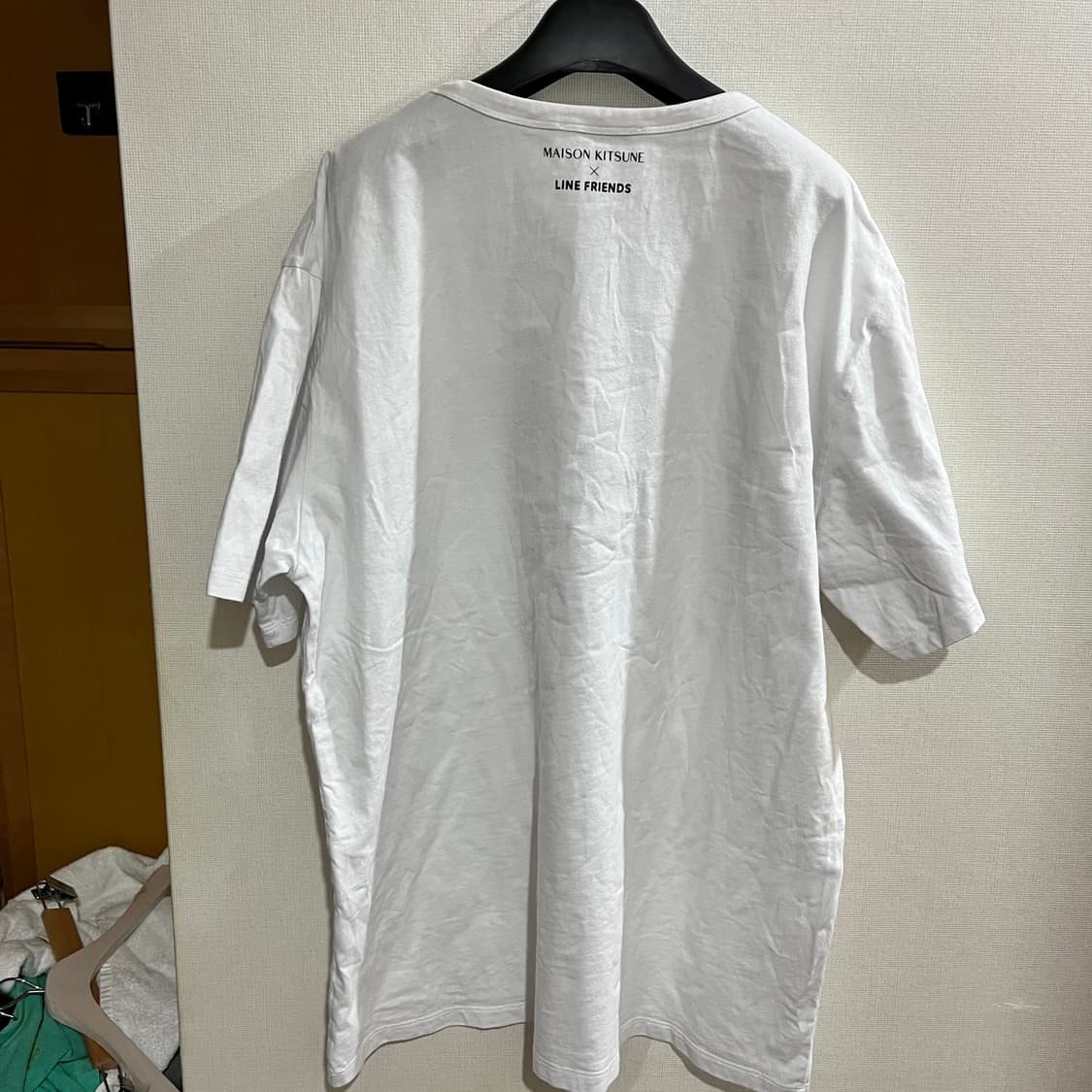 (XXL) 메종키츠네 X 라인프렌즈 콜라보 반팔 티셔츠 화이트 상품이미지2