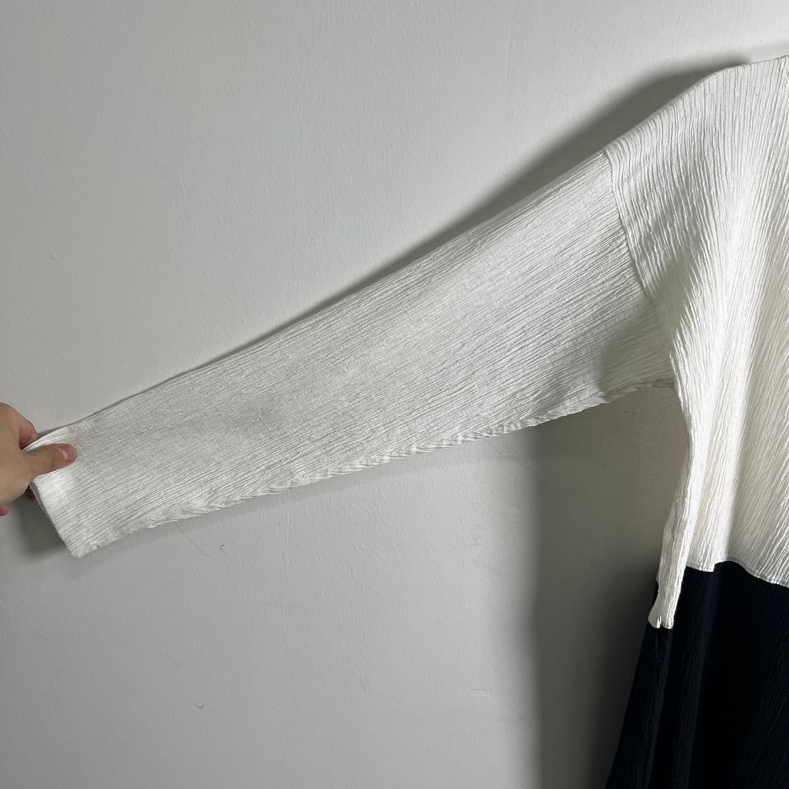 이세이미야케 플랜테이션 링클 배색 롱 티셔츠 M 상품이미지7