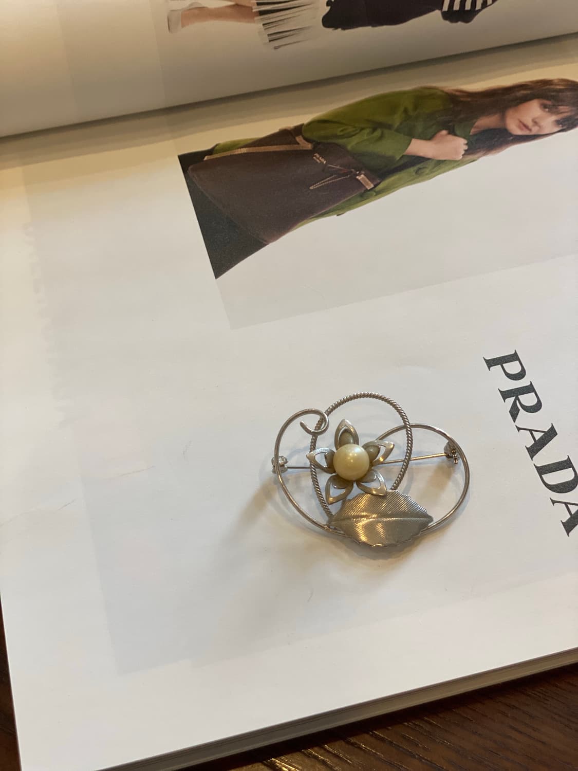 빈티지 일본 수입 플라워 구슬 진주 브로치 상품이미지2