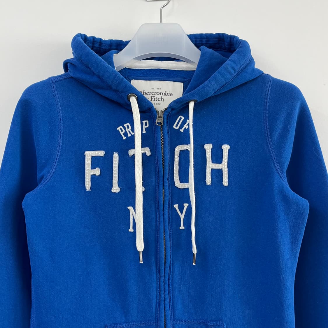 아베크롬비 슬림핏 자수로고 블루 후드집업 상품이미지4