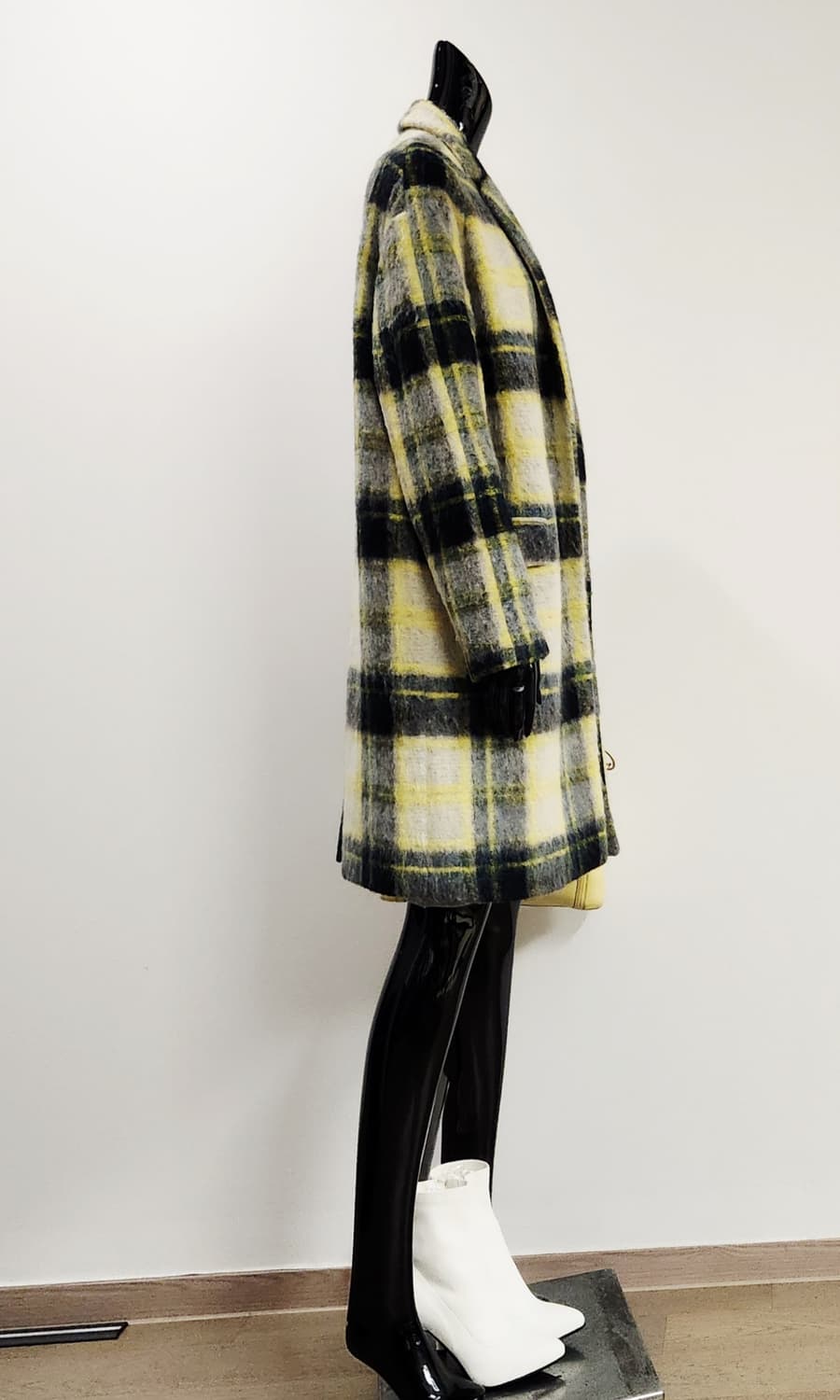 레몬체크 모헤어 코트  상품이미지3