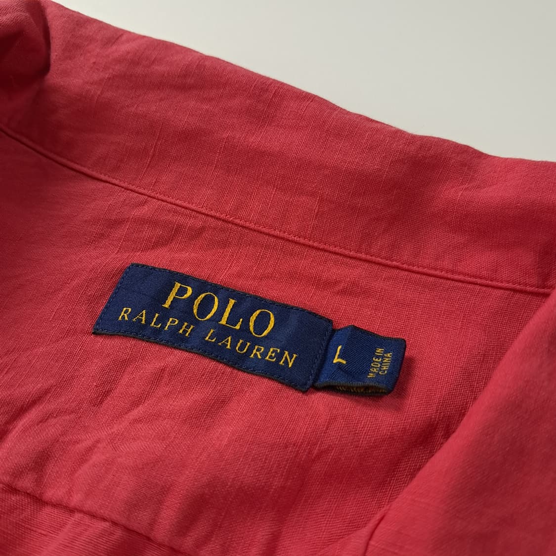 CK392 L 폴로 90s 린넨실크 언더포니 레드애플 반팔 셔츠 남방 상품이미지4