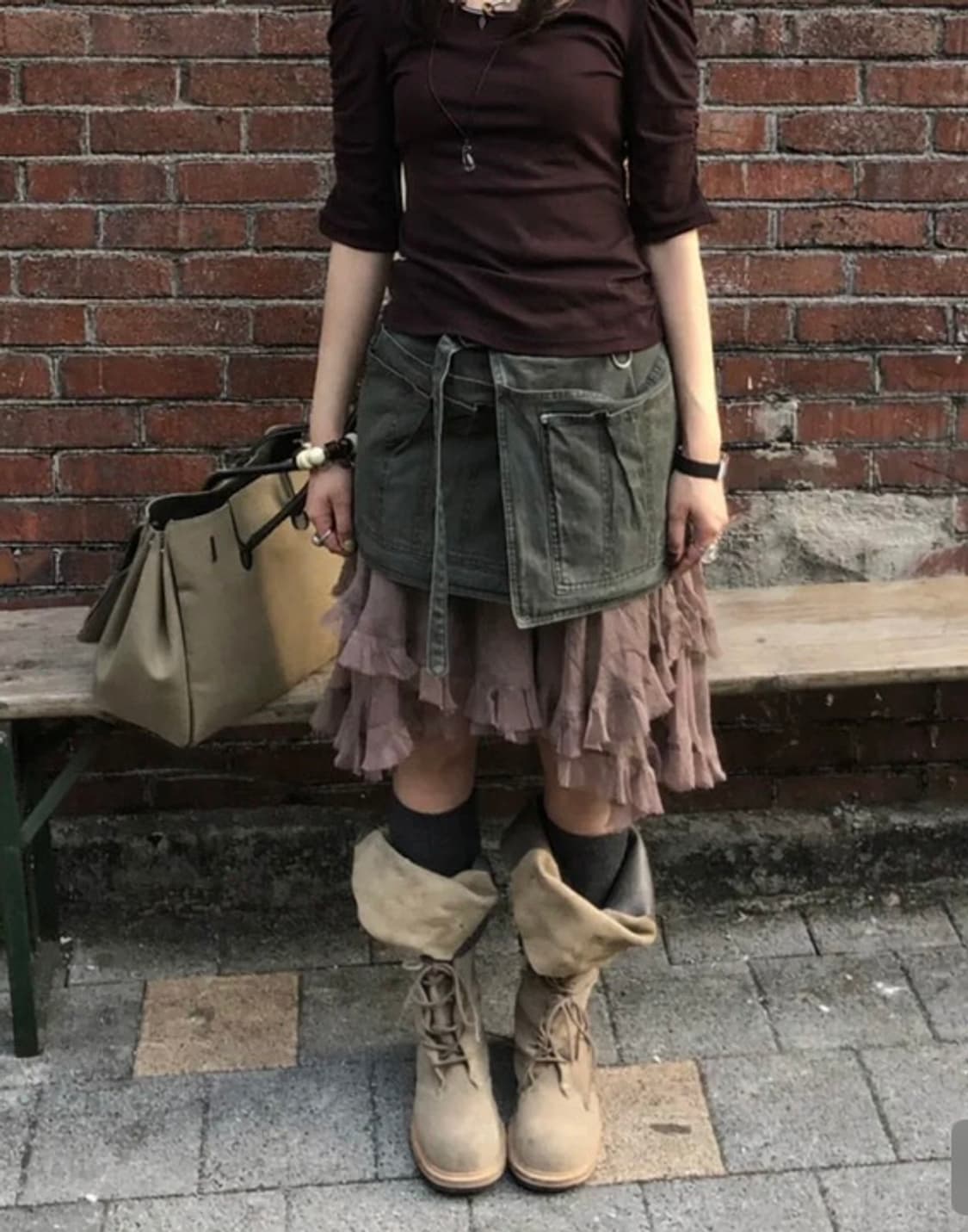 negativethree folded lace-up long boots 상품이미지2