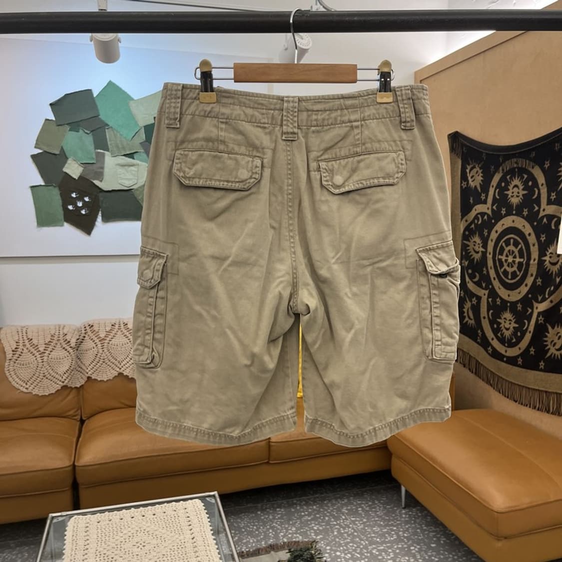빈티지 캐주얼 스트릿 펑크 포켓레터링 카고 반바지 M C12085 상품이미지4