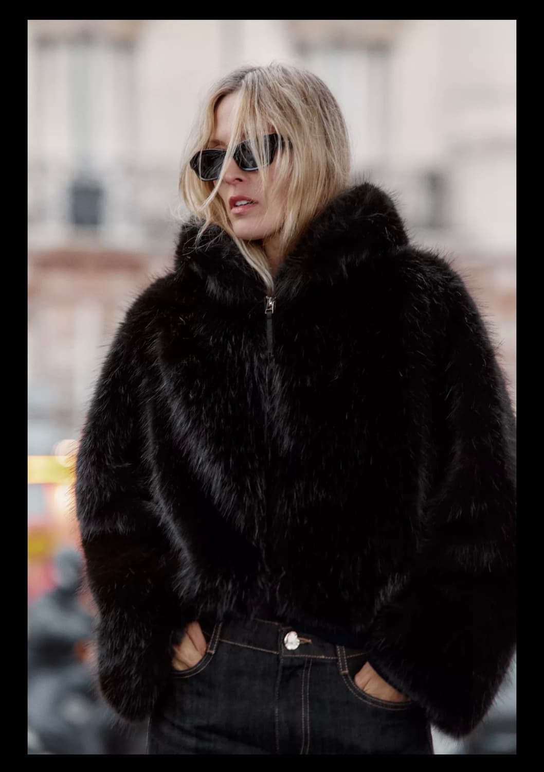 자라 페이크 후드 퍼 새상품 상품이미지3