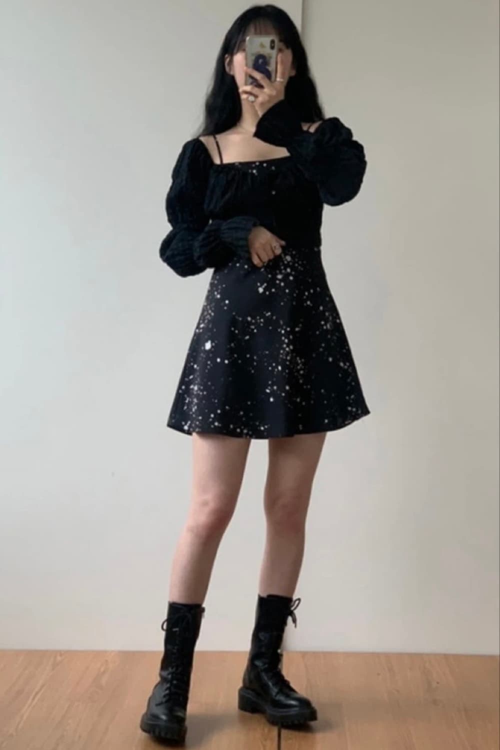 [새상품] 루루서울 페인팅 도트 미니 드레스 핑크/화이트/블랙 상품이미지2