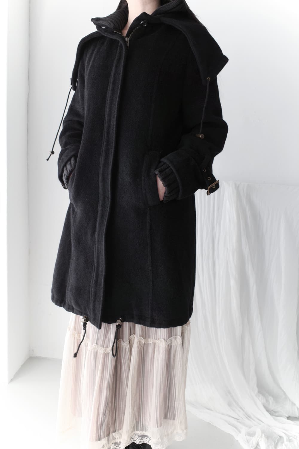 cecio) knit high snap coat  상품이미지7