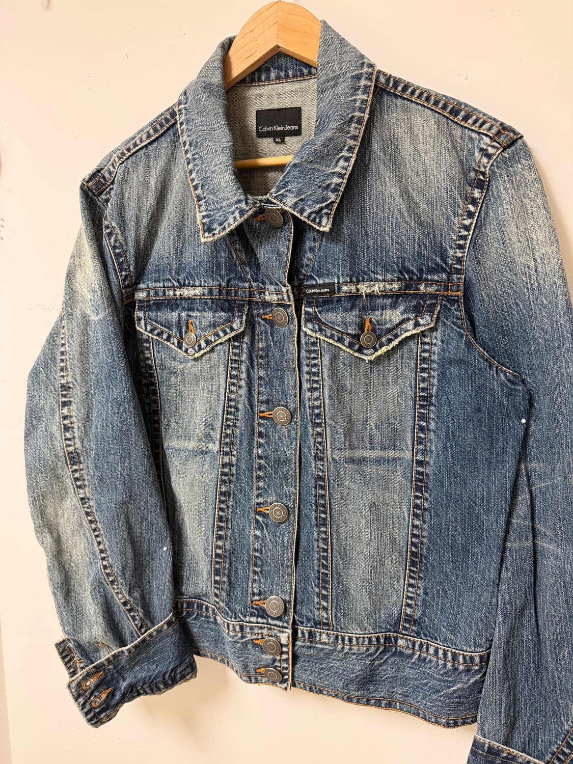 💙캘빈클라인 Calvin Klein 데님자켓 XL / 빈티지 워싱 청자 상품이미지2