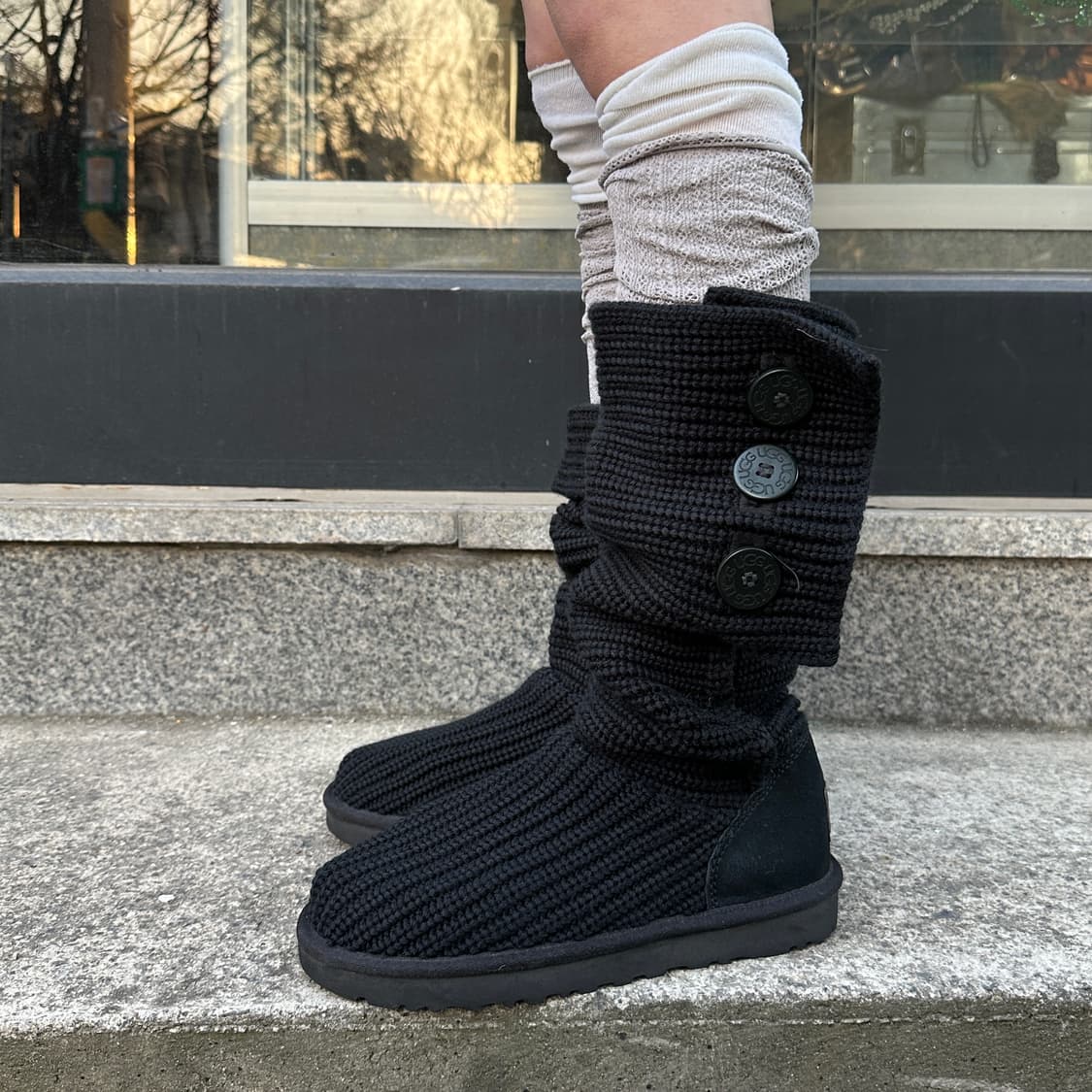 00s 블랙 니트 카디 어그 부츠 상품이미지7