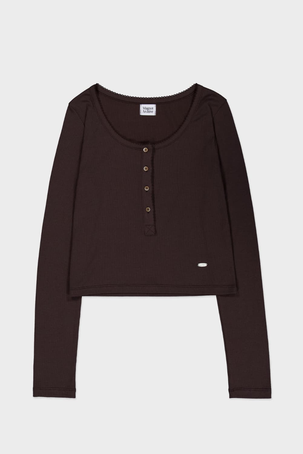 마그넷아카이브 picot henly top 브라운 상품이미지3