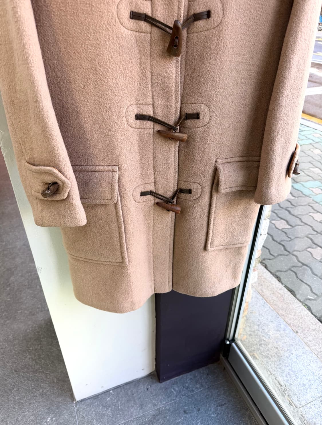 55~66/ 버버리 노바체크 포인트 떡볶이 울코트 상품이미지4