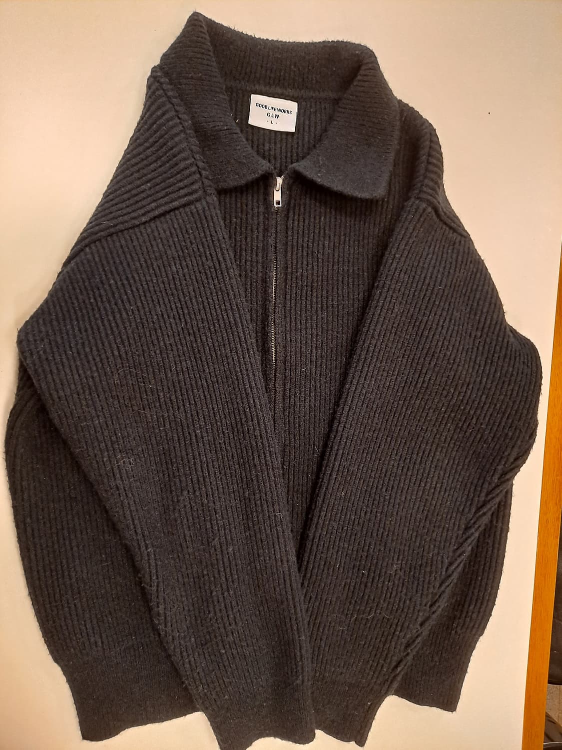 Good Life Works 블랙 니트집업 L사이즈 상품이미지1