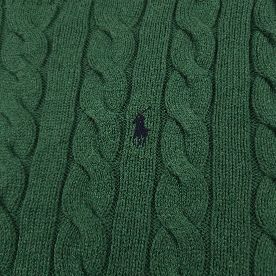 L(100)폴로 랄프로렌 케이블 크루넥 니트 그린 상품이미지3