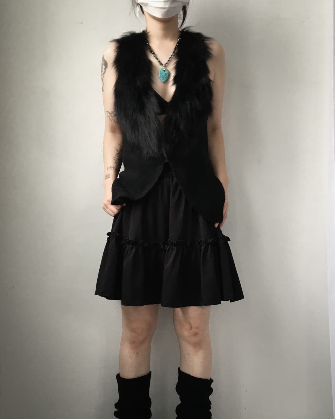 Fur layered knit vest 상품이미지6