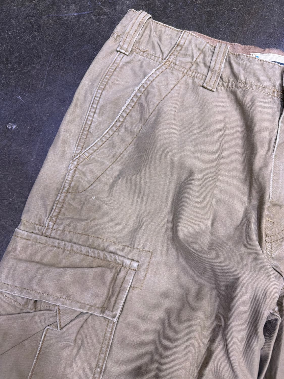 HCO 빈티지 데미지 워싱 카고팬츠 베이지 32 상품이미지4