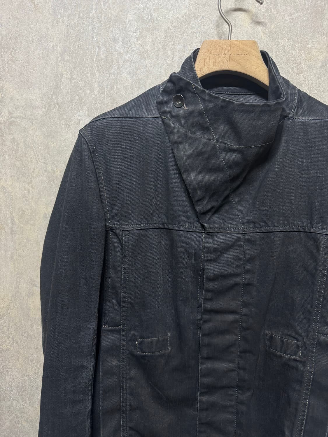 M / 릭오웬스 아카이브 왁스 사선 데님 자켓 상품이미지3