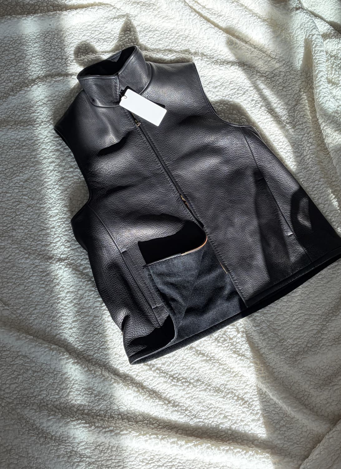 maatee 마티앤선즈 디어 레더 베스트 블랙 3 상품이미지1